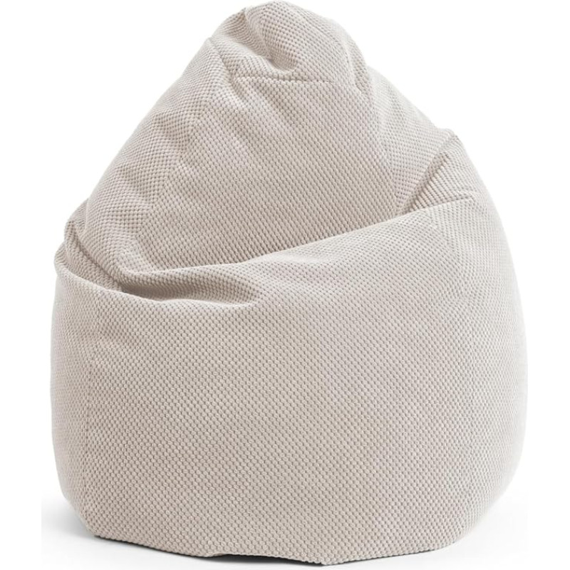 SITTING POINT only by MAGMA BeanBag Comodo XL Bean Bag with Plush Made of 100% Polyester - 70 x 110 cm, Washable Cover, Oeko-Tex Standard Certified, Natural