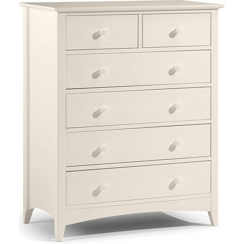 Julian Bowen Cameo 4 + 2 Chest of Drawers, Stone White