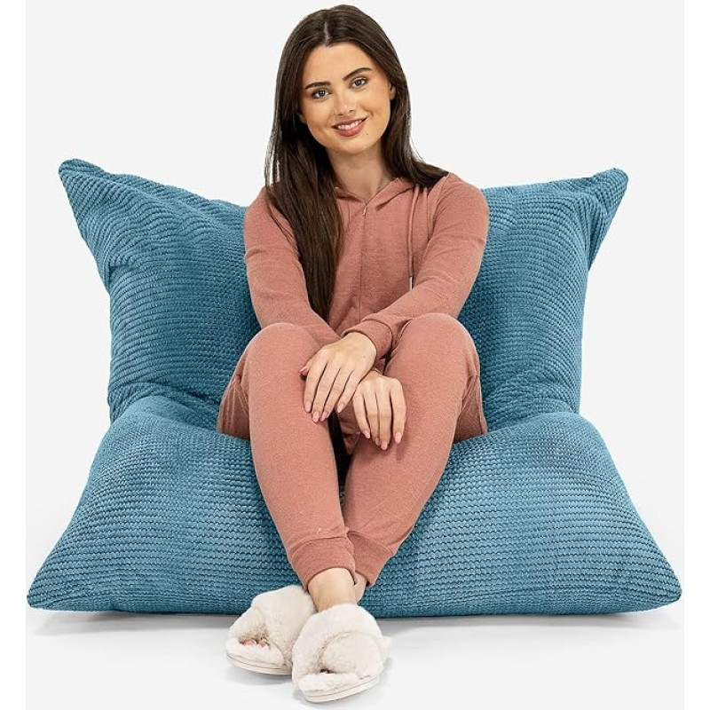 Lounge Pug, Giant Bean Bag XXL Pom-Pom Turquoise