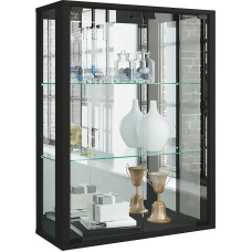 VCM Udina Mirror Hanging Glass Display Cabinet with Tempered Safety Glass Dimensions Approx. H 80 x W 60 x D 25 cm Modern and Space-Saving Glass Display Cabinet
