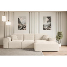 ALTDECOR Serra L Corner Sofa in L-Shape - 266 x 165 x 73 cm Beige
