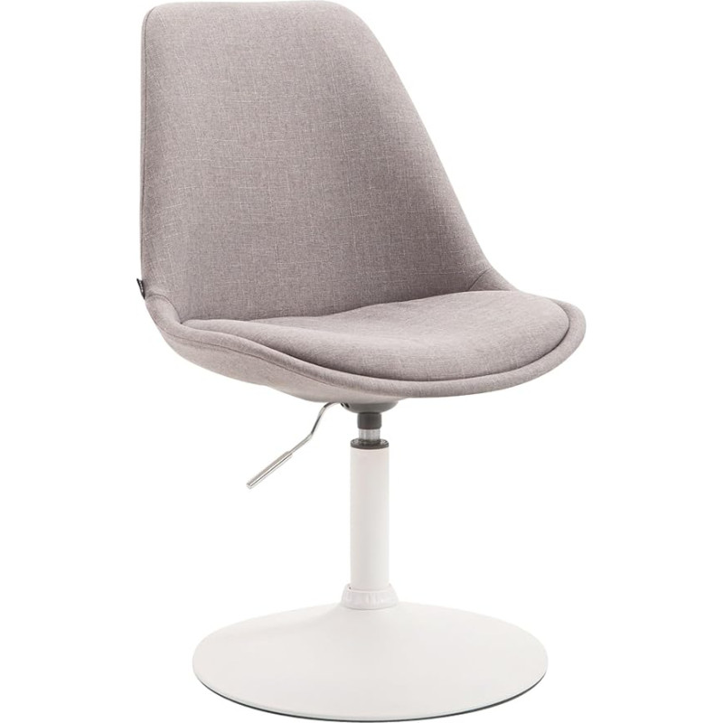 CLP Maverick Dining Room Chair, Fabric Cover, Swivel Chair, Colour: Grey, Frame Colour: White