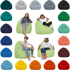 HomeIdeal Bean bag, XXL floor cushion with EPS beads for adults and children, suitable for gaming or relaxing, indoor and outdoor as it is waterproof, lime green colour, XL size