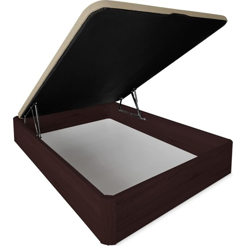 DUÉRMETE ONLINE EXTRA REINFORCED LARGE CAPACITY FOLDING BED WITH BREATHABLE LID ROUND CORNERS WOODEN WENGE 105 X 190