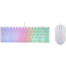 The G-Lab - Combo Hydrogen - Gaming Keyboard 60% Wired RGB Backlit Azerty Compact Format + RGB 6 Buttons 6200 DPI Gaming Mouse - PC/PS4/PS5 - White