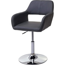 Mendler HWC-A50 III Dining Room Chair Kitchen Chair Retro 50s Faux Leather Grey Chrome Base
