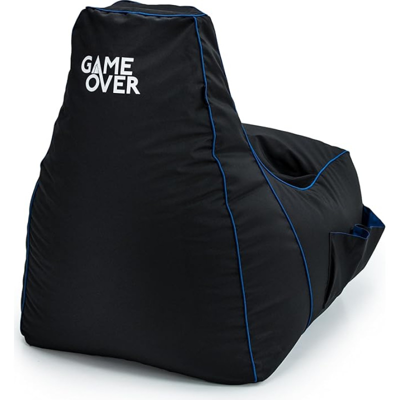 Game Over Twilight Princess Video Games Bean Bag Indoor Living Room Side Pockets for Controller Headset Holder Ergonomic Design for the Engaged Player (Cerulean Blitz)