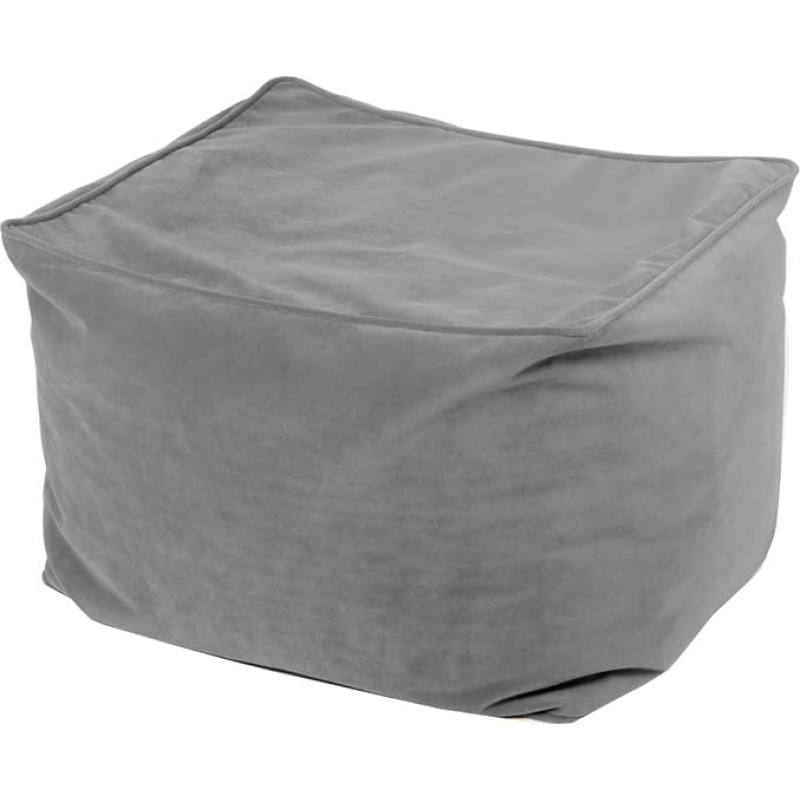chilly pilley Pouf Armchair Stool Bean Bag Seat Velvet Knitted Stool Seat Pouf Floor Cushion Seat Cushion Stool Footstool Many Colours (Grey)