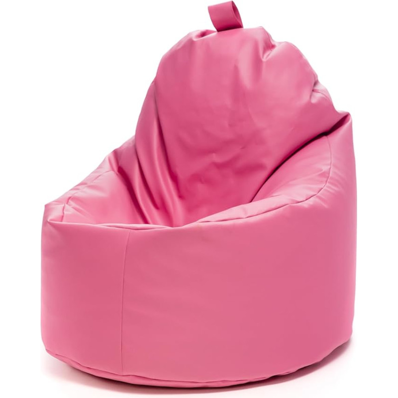 Ecopuf Yoko Armchair Bag - Faux Leather Filled Bean Bag with Double Zip, Leakproof, 70 x 75 cm