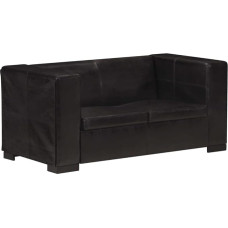 Woonisher 2 Seater Sofa Black Genuine Leather