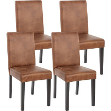 Littau 4x Dining Chairs Fabric Mock Suede with Dark Legs