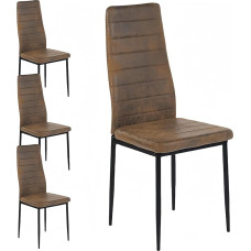 ZZINOKE Dining Chairs Set of 4 Kitchen Chairs Suede Padded Ergonomic Dining Table Chairs Brown