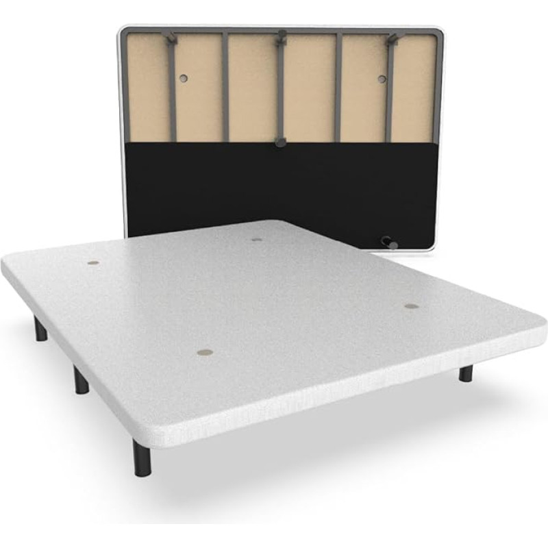 Nalui - Padded Base 120 x 180 cm Stainless Steel with 7 Feet Height 25 cm, High Stability with 5 Crossbars, Breathable 3D Fabric and 4 Ventilation Valves, White