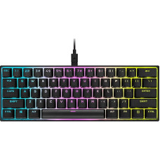 Corsair K65 RGB MINI 60% Mechanical Wired Gaming Keyboard - Cherry MX Red Linear Switch - PBT Double-Shot Keycaps - iCUE Compatible - QWERTY UK - PC, Mac, Xbox - Black