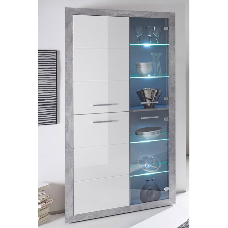 möbelando Rio de Janeiro I Wooden Display Cabinet Glass Cabinet