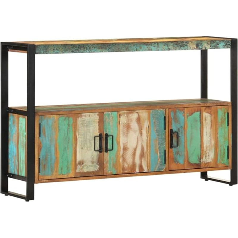 vidaXL Sideboard with 3 Doors, 1 Shelf, Chest of Drawers, Sideboard, Console Table, Side Cabinet, 120 x 30 x 75 cm, Recycled Solid Wood