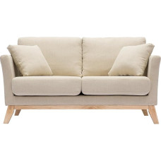 Miliboo Sofa Scandinavian 2 Seater Beige Light Wooden Legs Oslo