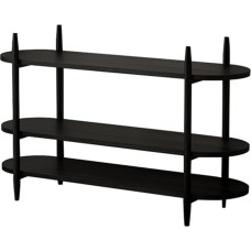 YHWKGZ Console Table, 3-Layer Console Table Made of Solid Wood, Narrow Hallway Table Saves Space, Suitable for Entrance, Hallway, Sofa, Living Room, Kitchen (Nero)