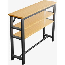 YHWKGZ Console Table, 3-Tier Console Table with Storage Space, with Metal Frame, Wooden Hallway Table Behind the Sofa, Suitable for Hallway/Foyer, Easy to Assemble (55.1 x 7.8/150 x 20 cm)