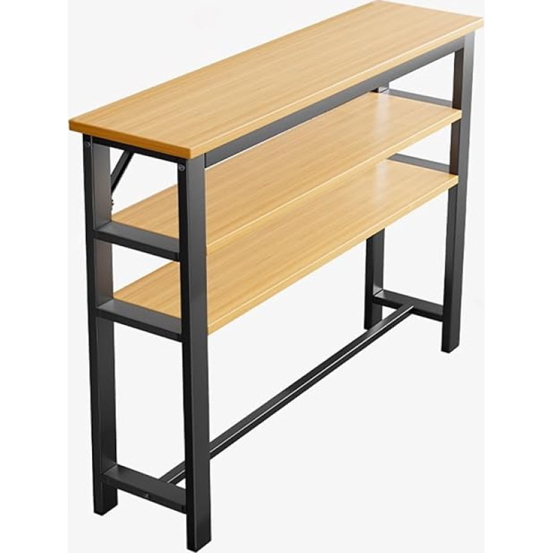 YHWKGZ Console Table, 3-Tier Console Table with Storage Space, with Metal Frame, Wooden Hallway Table Behind the Sofa, Suitable for Hallway/Foyer, Easy to Assemble (55.1 x 7.8/150 x 20 cm)