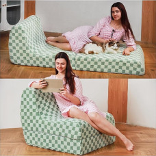 Foldable Bean Bag Chair for Adults for Living Room, Flats, Reading Corner, Gaming (Mint Green)