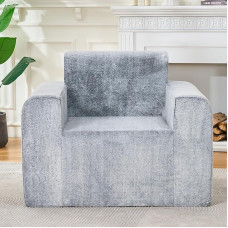 lilanoon Riesiger Sitzsack-Stuhl für Erwachsene, rutschfestes Bodensofa mit hoher Rückenlehne und breiterer Armlehne, Schaumstoff-Sitzsack, Sofa, Couch für Schlafzimmer, Wohnzimmer (groß, Dunkelgrau