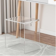 TWSOUL Clear Acrylic End Table, U-Shaped Side Table with Rounded Edges, Stylish Modern Coffee Table, Small, Shower Benches, Acrylic Step Stool, Thickened Clear Footstool Bathroom (40 x 29 x 42 cm)
