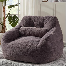 EBENCHICO Giant Bean Bag for Adults with Filling Bedroom Living Room Plush Soft Bean Bag Sofa Chair with Armrest Comfortable Large Bean Bag Lazy Couch Chairs with Cushion for Gaming