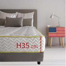 Memory Foam Mattress, Double Bed, 160 x 190 cm, Orthopaedic American Mattress for Back Pain, Height 35 cm, Memory Foam Mattress with Anti-Allergic Filling Model Boston35