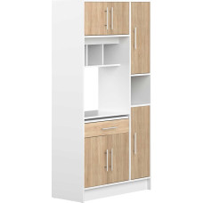 Temahome Louise Kitchen Sideboard, 91.4 x 40 x 180 cm, White/Oak