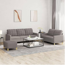 CIADAZ 3201321 3-Piece Sofa Set with Cushions Taupe Fabric, Sofa with Relaxation Function, Couch Set, Living Room Sofa, Couch, Sofa Set