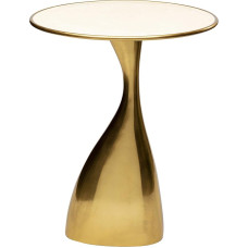 Kare Spacey Design Side Table, Gold, Diameter 36 cm, Living Room Table, Bedside Table, Round Side Table, Handmade, 46 x 36 x 36 cm (H x W x D)