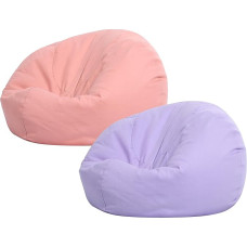 Sliner 2 Pack Bean Bag Covers for Kids and Adults (No Filler) with Zipper for Plush Toy Organization or Memory Foam (Pink and Purple)