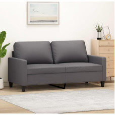 LAPOOH 359139 2-Seater Sofa Grey 140 cm Faux Leather, Sofas & Couches, Sofa Living Room, Sofa for Teenager's Room, Relax Sofa, Sofa for Bedroom, Upholstered Sofa