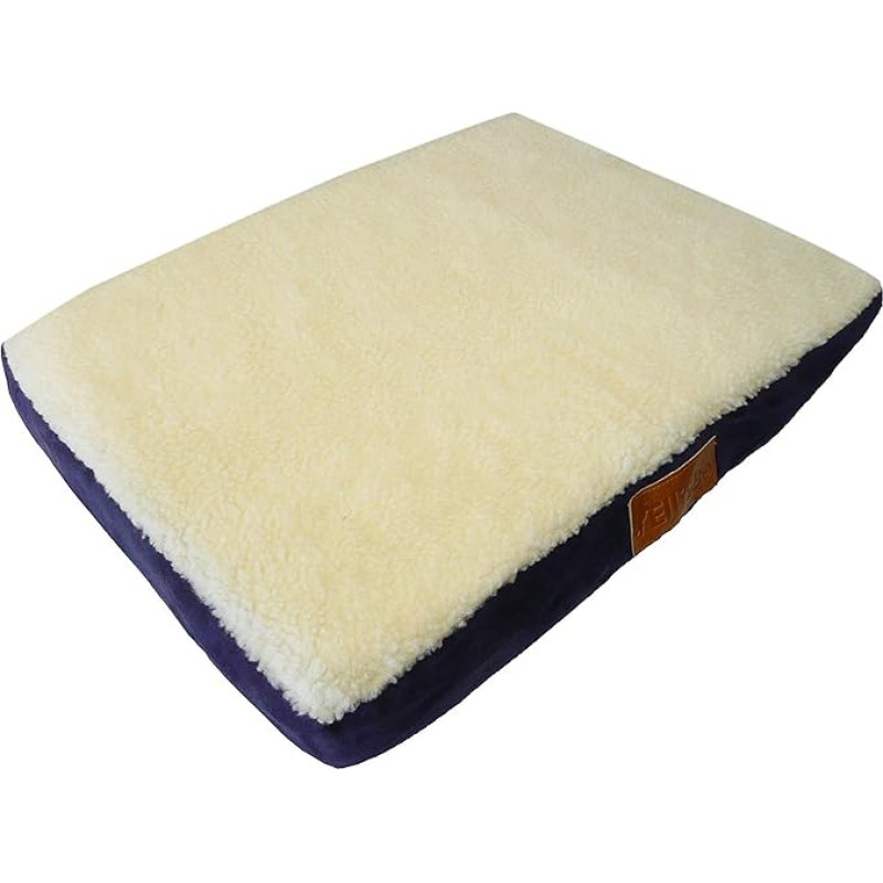 Ellie-Bo Memory Foam Orthopedic Dog Bed with Faux Suede and Sheepskin Topping for Dog Cage/ Crate Large 36-inch Blue