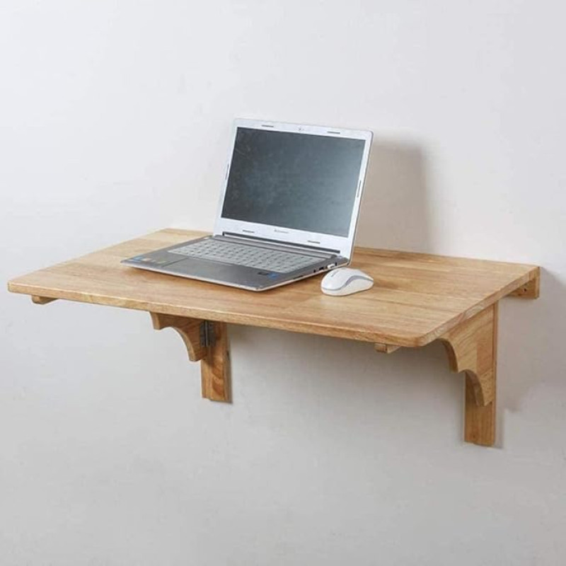 Kids Wooden Folding Table Wall Mounted Space Saving Table for Study and Breakfast 100 x 50 cm Ideal for Small Spaces and Home Offices