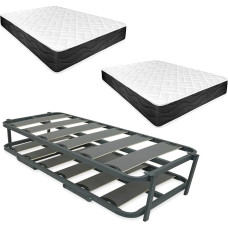 Somnia Descanso Complete with 2 Bombay Mattresses (Winter/Summer Side) + Reinforced Nest Bed 90 x 190 cm Alloy Steel 90 x 190 cm