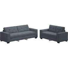 Vopese 2-teiliges Sofa-Set mit Kissen, dunkelgrauer Samt Sofa Model3324722