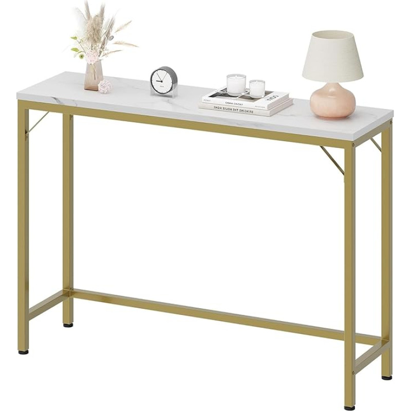 Gold Entrance Tables Narrow Console Sofa Table 80cm High Living Room Slim Modern Table Behind Sofa 100 x 23 x 80 cm