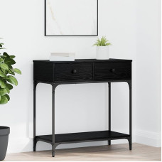 Gecheer Konsole Tisch Schwarze Eiche 75x34.5x75 cm Holzwerkstoff Moderne Eingangstisch Beistelltisch für Flur Schlafzimmer oder als Ankleidekommode