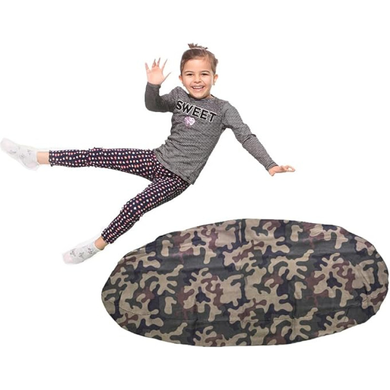 ZainBag.de Outdoor Seat Cushion for Children, XL, 110 cm Diameter, Armchair, XXL Fluffy XXL Cushion, Giant Bean Bag, 145 cm Diameter (Camouflge, 110 cm Diameter)