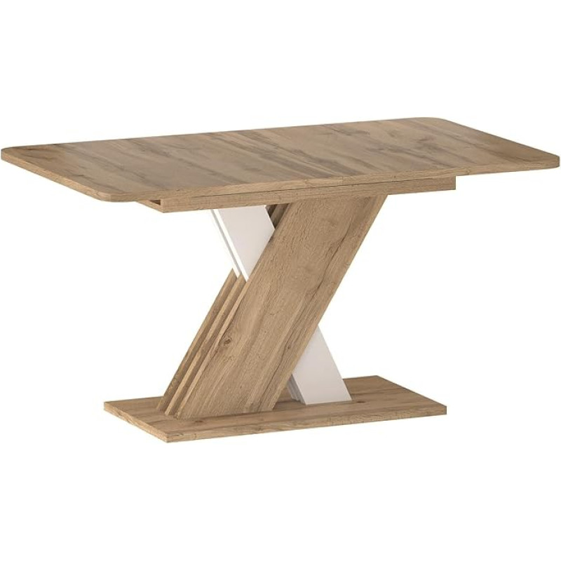 Design Dining Table GS-555 Oak Wotan - White Matt Extendible 140 - 180 cm