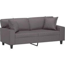 vidaXL 2-Seater Sofa with Decorative Cushions, Recliner Sofa for Living Room, Upholstered Sofa, Armchair, Relaxing Sofa, Lounge Sofa, Relaxing Couch, Grey Faux Leather