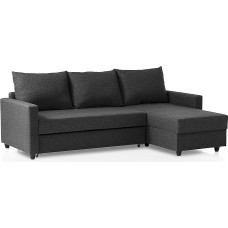 Traumnacht Belfort Sofa Bed, Corner Sofa, Sofa Set in L-Shaped with Sleep Function and Storage Space in the Ottoman, Produced According to German Quality Standard, Anthracite, 227 x 153 x 66 cm