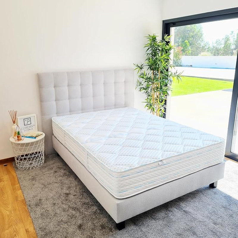 Luxury Literie Mattress 160 x 200 cm | Memory Foam | Thermotec | High Adaptability | Independent of Sleeping | Ergonomic | Orthopaedic | 24 cm (+/- 2 cm) | All Dimensions