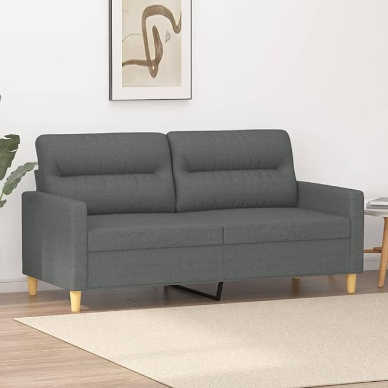 ZEYUAN 2 Seater Sofa Dark Grey 140 cm Fabric, Sofas & Couches, Sofa Living Room, Sofa for Teenager's Room, Relax Sofa, Sofa for Bedroom, Upholstered Sofa 359236