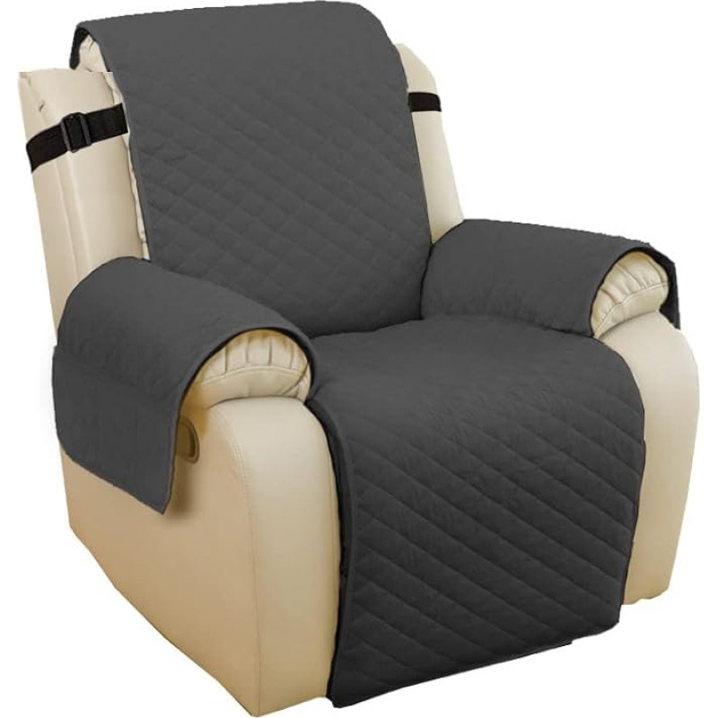 KXAOXGRC Sofa Armrest Protector Covers, 1 Set Sofa Cover, Removable Children's Mat, Armchair Seater, Furniture Protection, Protective Covers, Washable Armrest Covers (Deep Grey, Large)