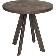 invicta INTERIOR Iron Craft Solid Dining Table 80 cm Round Grey Mango Wood Braided Legs Wooden Table Bistro Table