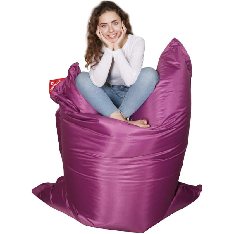 QSack Outdoor Bean Bag XXL, Toxproof Micro Beads, Tested for Harmful Substances, 140 x 180 cm (Blackberry)