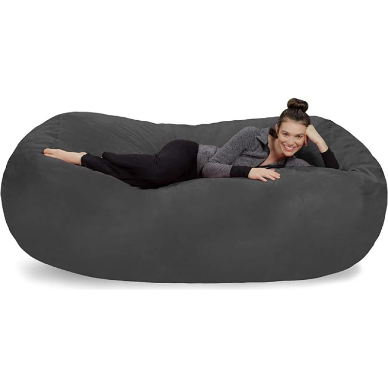 Sofa Sack Bean Bag Cover 2.1-1.5m Charcoal Grey